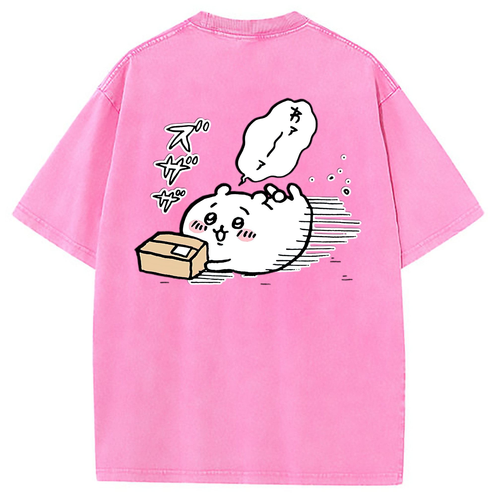 （画像用） ちいかわ ちいかわ Chii-kawa chiikawa 綿100% ヴィンテージ風 半袖Tシャツ（背面プリント）